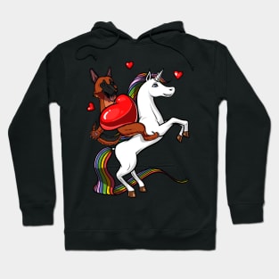 German Shepherd Dog Riding Unicorn Hoodie